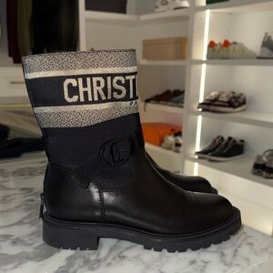 Dior Black Ankle Boots with Logo Detail